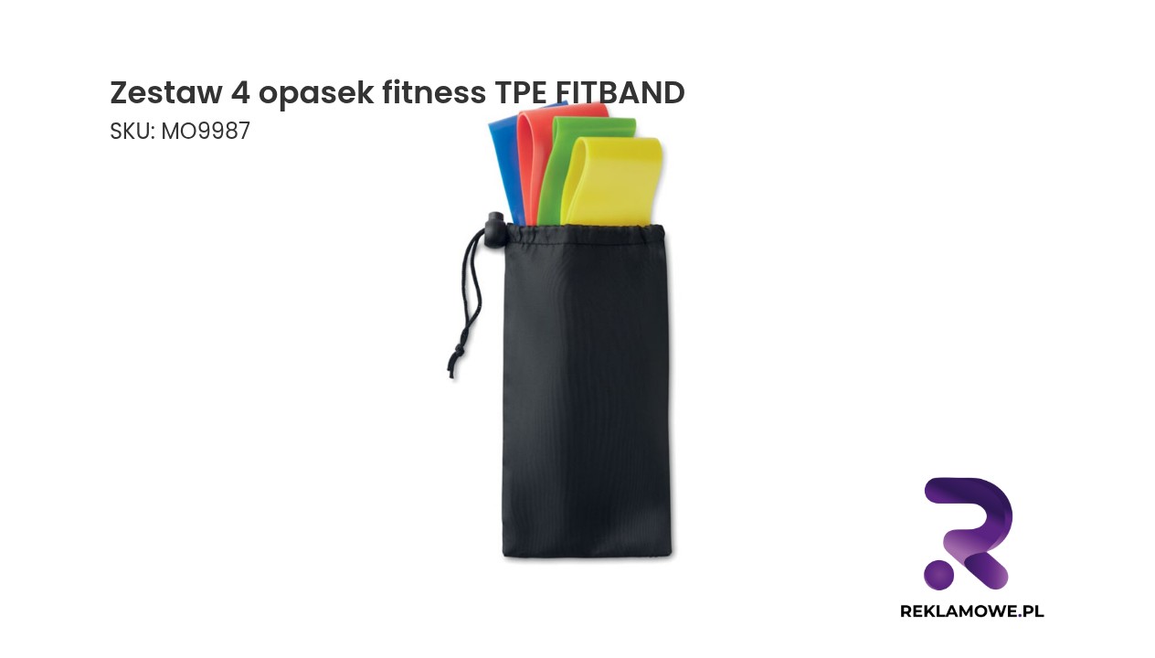 Zestaw czterech opasek fitness TPE FITBAND w różnych kolorach