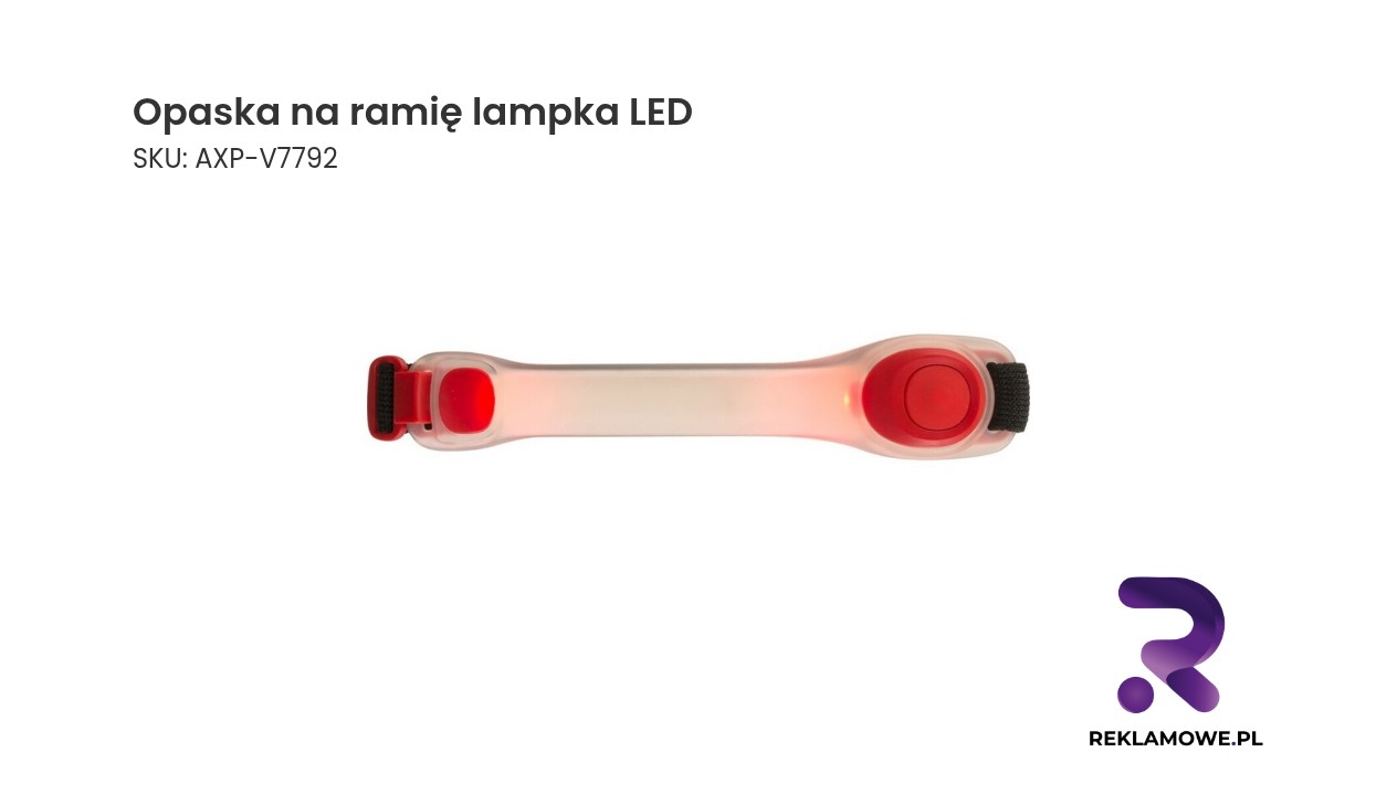 Opaska na ramię, lampka LED Opaska na ramię z lampką LED – praktyczne oświetlenie do biegania i aktywności po zmroku