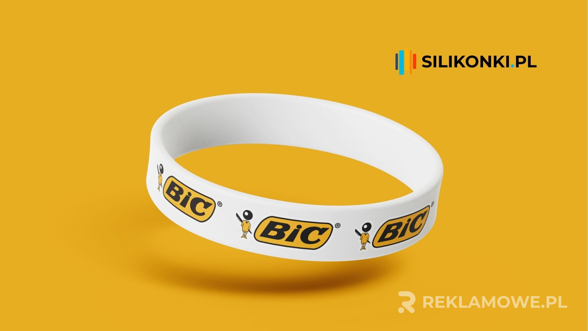Kolorowa opaska reklamowa na ręce uczestnika eventu
