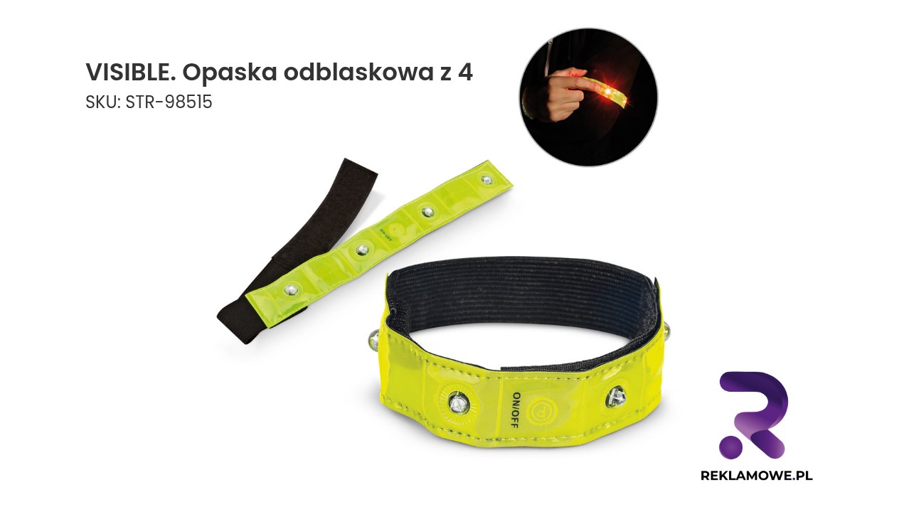 VISIBLE opaska odblaskowa z 4 diodami LED